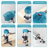 Recortadora eléctrica de madera, fresadora manual de 2000W, 220V, 40000RPM,  herramientas de bricolaje para el hogar, Fresadora de madera, eléctrica Máquina de tallado de carpintería - details 6