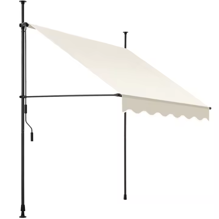 Tectake - Toldo plegable para balcón con manivela, ajustable en altura  Funcional  Estructura de acero con revestimiento en polvo con cilindro de aluminio ligero  Barras telescópicas con pies roscados para un montaje rápido y sencillo - 1