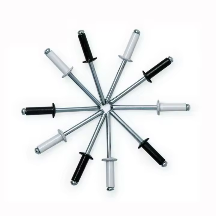 Kit De Remaches De Blinds 160Pcs Tamaños Variados Aleación De Aluminio Acero Nylon Remaches Assortment Kit (Plata/ Negro) Para Metalworking - 1