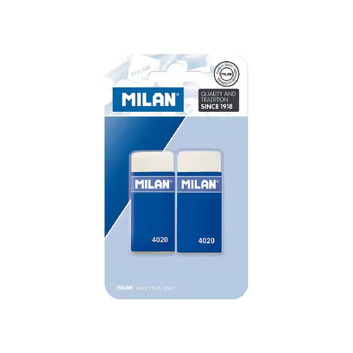 MILAN - Goma de Borrar 4020 Miga de Pan Blister de 2 Unidades - 1