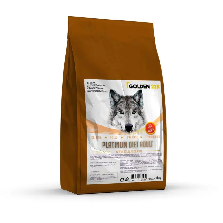 Pienso Golden 22k Platinum Diet para perros adultos de razas medianas y grandes - Receta equilibrada con ingredientes de alta calidad y fácil digestión - 1