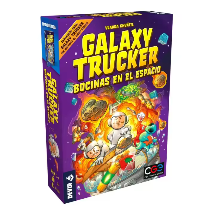 GALAXY TRUCKER EXPANSIÓN BOCINAS EN EL ESPACIO. Juego de mesa emocionante y divertido, ideal para disfrutar con amigos y familia. Estrategia, creatividad y entretenimiento en cada partida. - 1