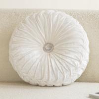 Almohada redonda de terciopelo con forma de rueda y diseño de flor de hielo para sofá, mesita de noche, ventana salediza, futón, almohada de calabaza - details 10