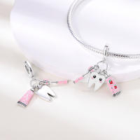 Colgante De Serie Trabajo Y Carrera En Color Plata Para Pulsera Pandora DIY Joyería Para Mujer Zirconia Metálica De Plata - details 25