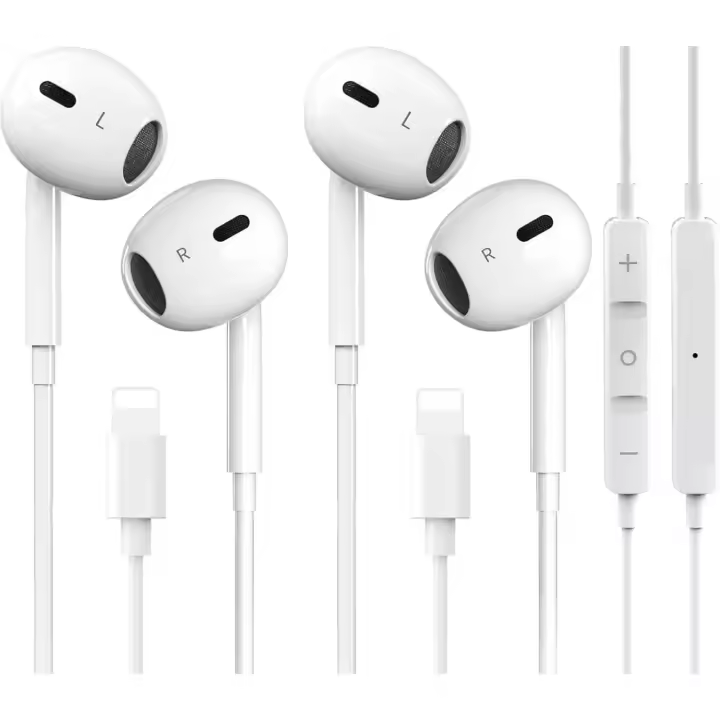 2 Pack Earphones for iPhone Headphones Wired [MFI Certified] HiFi Stereo Earphones Corded with Microphone & Volume Control Wired Earbuds for iPhone 14/13/12/11/XR/XS/X/8/7/SE/Pro Max, Support All iOS - 1