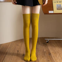 Medias Largas De Invierno Para Mujer Calientes Y Gruesas Medias Altas Terciadas Moda JK Lolita Colores Sólidos Talla Única - details 14