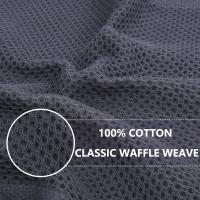 Cotton Waffle Weave Kitchen Dish Cloths, Ultra Soft Absorbent Quick Drying Dish Towels, 12 x 12 Inches, 6-Pack, Dark Grey - details 2