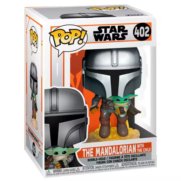 Funko Figura Pop Star Wars The Mandalorian Mando Flying With Jet Pack - 1