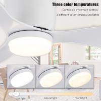 PORCHEDDU Ventilador de techo Iluminado, ventilador de Techo de 25 pulgadasLuz Blanca, ventilador de techo Delgado with 3 Aspas, 6 velocidades de Viento, ajustado para dormitorio y Coque - details 2