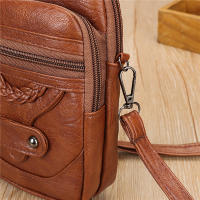Bolso Pequeño De Cuero Suave Multifuncional Para Mujer Estilo Vintage Bolso Cruzado Monedero Teléfono Móvil Bolso De Mano - details 5