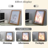 Lámpara De Noche LED En Forma De Luna De París Para Decoración Del Hogar Y Regalos De Navidad Marco De Fotos Con Iluminación De Dibujo De Ciudad Luz Para Mesa Lateral - details 19