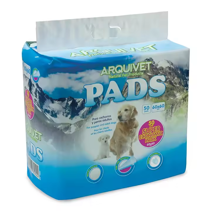 Empapadores para Perro 60x60 cm, Pack Ahorro de 50 unidades, Arquivet, Empapador para Perros Adultos y Cachorros - 1