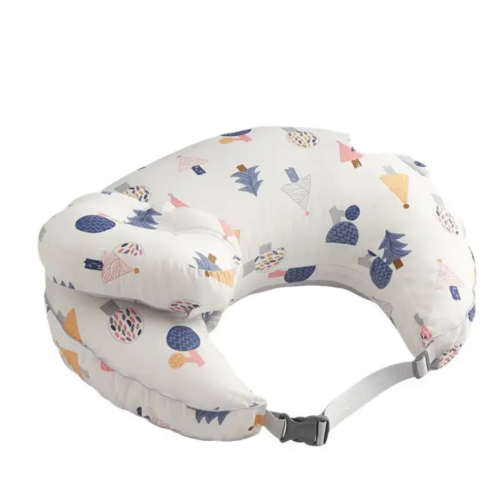 BIT Almohada de lactancia Almohada para recién nacidos con capucha desmontable Almohada en forma de U de mezcla de algodón para el cuidado del bebé - 1