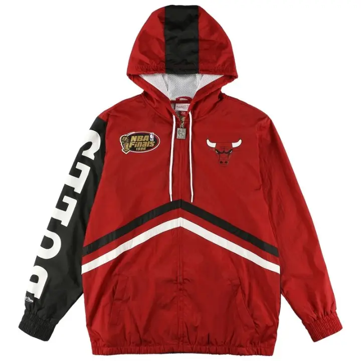 Cortavientos Ligero Mitchell And Ness Full Zip Chicago Bulls Red Black - 1