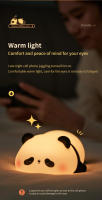 Lámpara Nocturna LED Recargable USB Con Diseño De Panda De Silicona Divertida Para Decoración De Escritorio Y Cama Regalo Para Niños Función De Timer - details 3