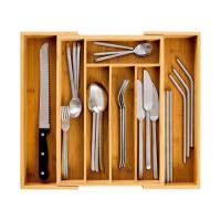 X-Organizador de Cubiertos Extensible de Bambú para Cocina, Bandeja de Cubiertos para Cajón y Almacenamiento de Utensilios de Cocina, Cubiertos, Cubertero Organizador - details 7