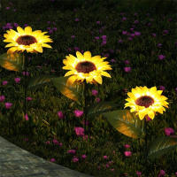 1PC Luces Solares De Girasol Para Exterior Decorativas Con 3 LED Luz Amarilla Impermeables Para Patio Jardín Instalación Auto-Contenida - details 3