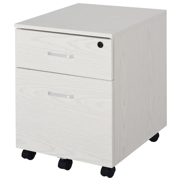 Vinsetto Archivador Móvil para Archivos A4 con Ruedas Gabinete de Archivos Suspendidos con 2 Cajones y Cerradura 40x45x55,6 cm - 1