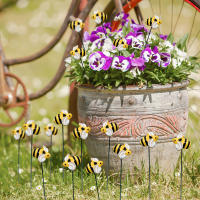 10 Piezas De Palos De Jardín Decorativos Abeja Jardín Pila De Macetas Jardín Paisaje Impermeables Ornamentos Para Camino Exteriores Y Interiores Miniaturas De Flores - details 3
