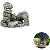 Adorno De Tanque De Acuario De Resina Con Mosaico De Hierba Artificial Cueva Para Decoración De Pared Y Sala De Estar - details 6