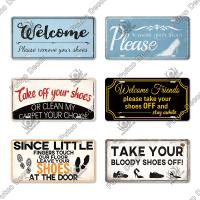 Cartel De Decoración Putuo Take Your Shoes off En Metal Estilo Vintage Para Decoración De Puerta Sala De Estar Y Pared Tamaño 5.9x11.8 Pulgadas - details 8