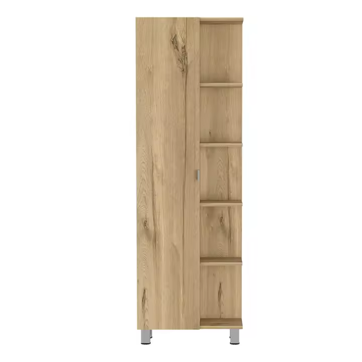 TUHOME Columna de baño urano, con cinco estantes externos y cuatro estantes internos. - 1