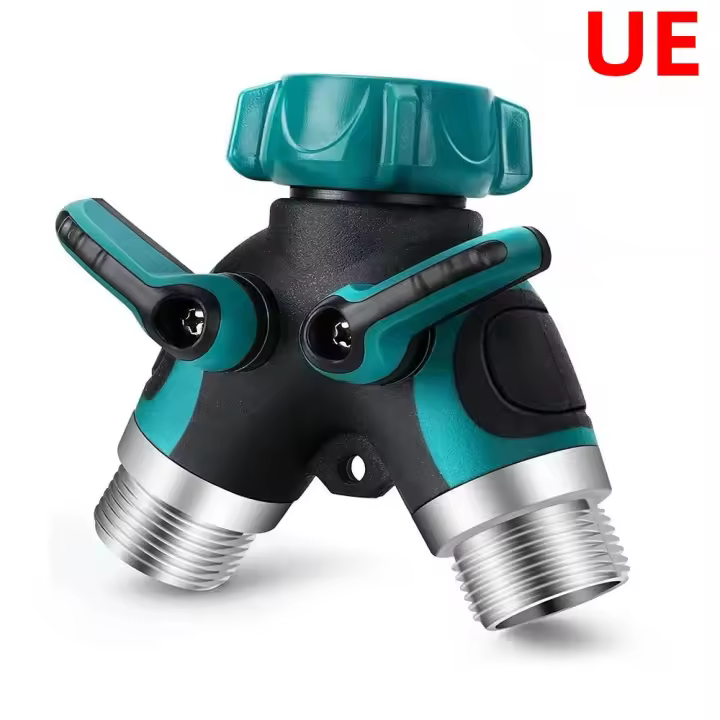 Diversor De Agua De Zinc De Aleación Y-Divisor Doble Vía Para Jardín Accesorios Con Rosca Interna Doble Grifo Divertor De Agua - 1