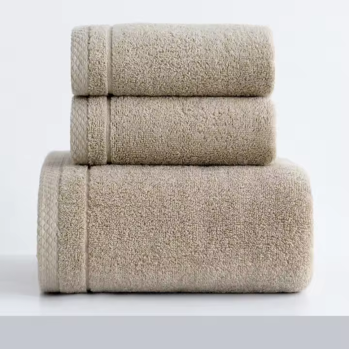 2 Toallas y 1 toalla de Baño de Algodón Peinado Grueso y absorbente para lavarse la Cara, toallas de Casa - 1