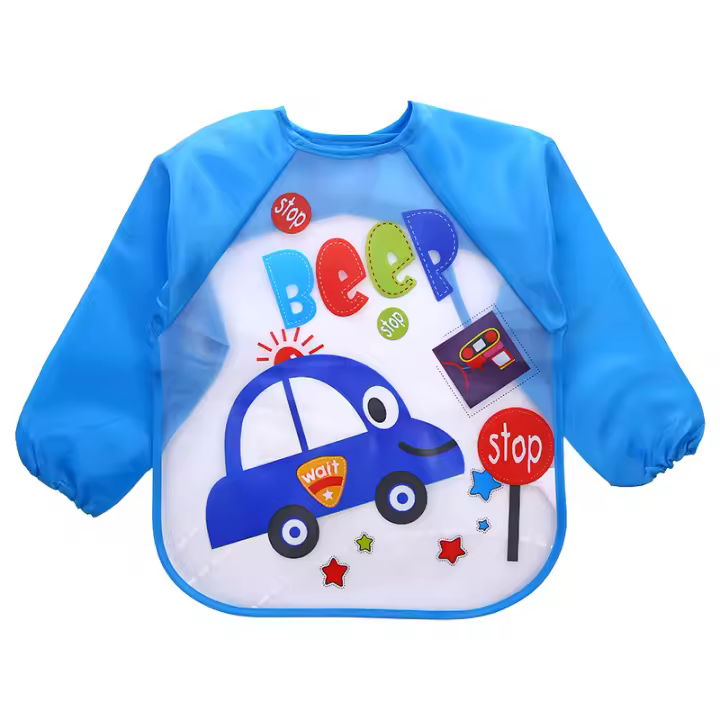 Bib De Alimentación Impermeable Para Bebé Estilo Bandana Con Mangas Completo Para Niña Y Niño Toallas Para Echarse Y Llorar Para Recién Nacidos - 1