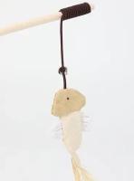 Juguete Interactivo Para Gatos 40cm Varita De Madera Con Pluma Y Campanilla Mini Juguete Telescopio Para Divertir Y Entretener a Los Gatos - details 5