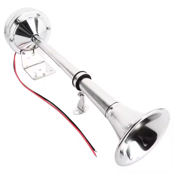 Bocina De Aire Para Barco 12V Acero Inoxidable Pulido Bocina Eléctrica Alta Potencia Sirena Única Para Barco Camión Caravana - 1