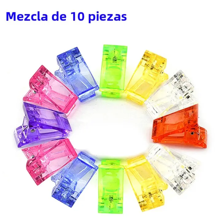 10Pcs Clip De Uñas Acrílicas Para Extensión De Uñas LED Herramientas De Construcción Rápida Para Arte De Manicura Color - 1