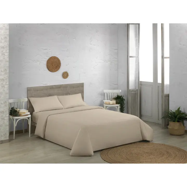 Funda nórdica de algodón orgánico color topo. Cama de 90 cm. - Fijalo - 1
