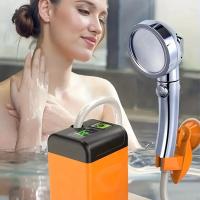Ducha eléctrica para camping - Batería recargable de 7800mAh, 3 estaciones de presión, medición de temperatura, diseño compacto, ideal para camping y senderismo - details 9