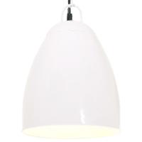 vidaXL Lámpara colgante industrial redonda 25 W blanca 32 cm E27 en color Blanco/Latón/Plateado y más | diseño vintage industrial ideal para cocina salón comedor - details 0
