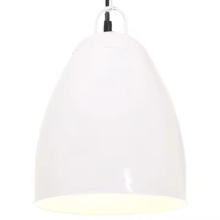 vidaXL Lámpara colgante industrial redonda 25 W blanca 32 cm E27 en color Blanco/Latón/Plateado y más | diseño vintage industrial ideal para cocina salón comedor - 1