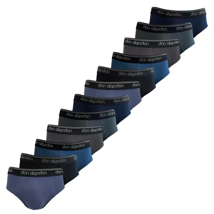 Don Algodon - Pack 12 Slips Hombre | Colores Variados | Calidad y Suavidad Excepcionales | Coger una talla más de lo que suela usar - 1