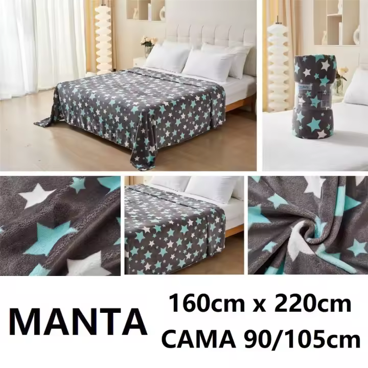Manta sedalina extra suave estampada,medidas160x220cm para cama de 90cm/105cm, medidas 220x240cm para cama de 135cm/150cm,100% Poliéster,cm,fespu - 1