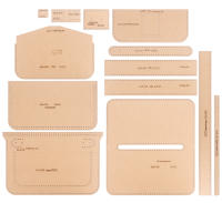 Set Retro De Monedero Para Hombre Con Bolsa De Almacenamiento Multifuncional Plantilla De Papel Kraft Para Manualidades De Cuero DIY - details 0