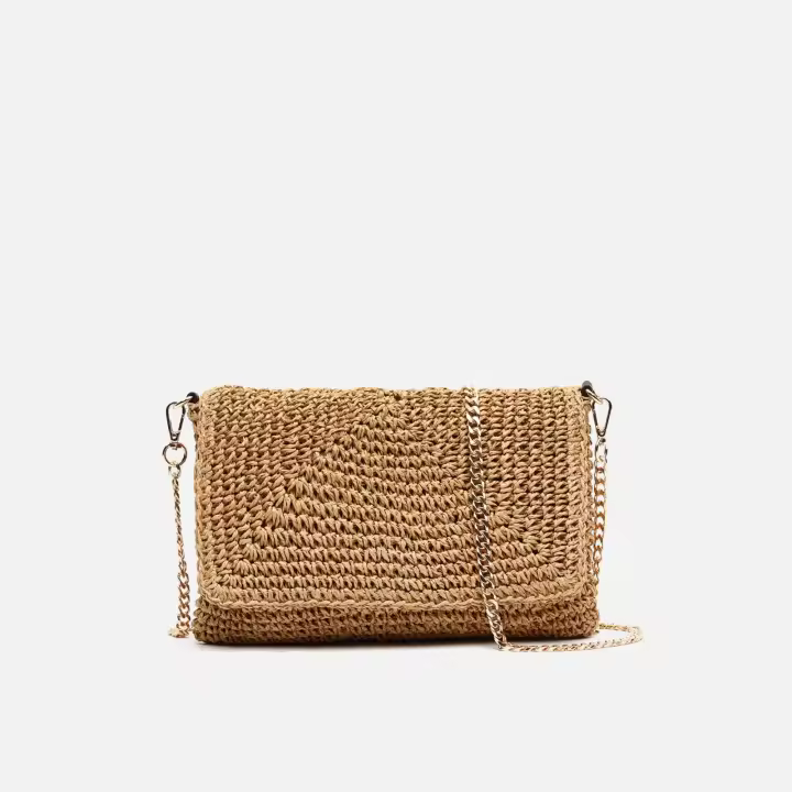 Misako Selia bolso bandolera pequeño efecto rafia Raffia / Playa - 1