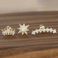Juego De 3 Piezas De Aretes De Acero Inoxidable Para Mujer Joyería De Punto De Oído Moda Aretes De Lóbulo Tragus Helice Y Cartílago - details 3