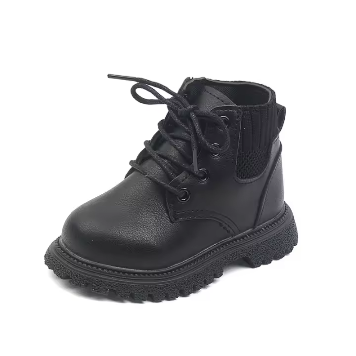 Botas Cortas Para Niños Y Niñas Antideslizantes Cuero Suave Tacón Plano Temporada Otoño E Invierno Moda Primavera Verano - 1
