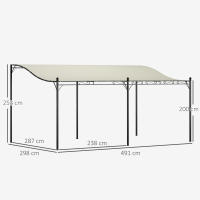 Pérgola gazebo con Techo, gazebo Toldo impermeable, gazebo de Jardín Independiente gazebo Toldo Terraza Jardín Protección solar aprox. 3x5x2,5 m crema Blanco - details 4