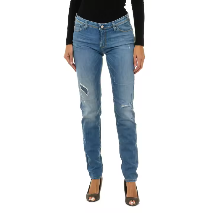 Armani-Pantalones Largos Tejanos Efecto Gastado y Rasgado 3Y5J28-5D0UZ para Mujer - 1