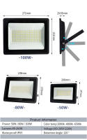 Linterna De Inundación LED MINGBEN Para Exteriores IP65 Impermeable 50W 80W 100W AC 220V Con Dimmer Moderno Para Decoración De Hogar Y Paisaje - details 1