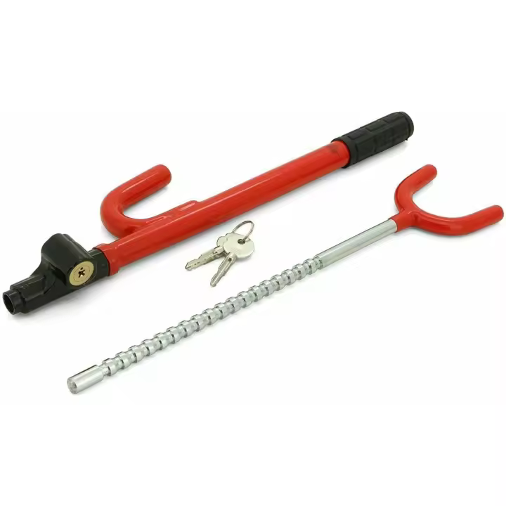 Maxia Market Barra Antirrobo de Bloqueo de Volante con Cerradura, 2 Llaves , universal coches - 1