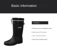 Zapatos De Lluvia Para Hombres Botas De Agua De Medio Tamaño Moda Coreana Suaves Y Antideslizantes Suela Gruesa Material De Goma - details 6
