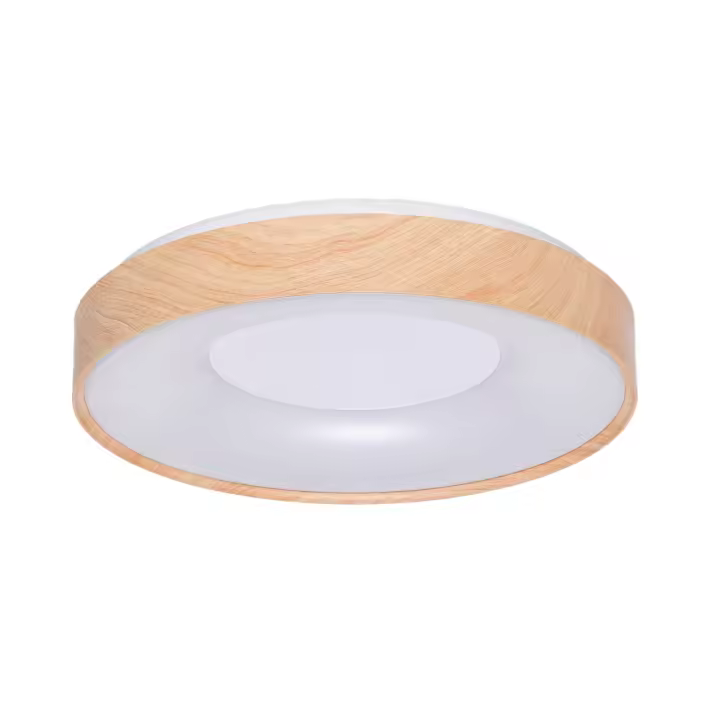 ALPINALUZ Plafón LED de Techo  30w CCT 3000K-4000K-6000K IP20 Efecto Madera diametro 38,5cm "MALTA" Estilo Minimalista y Moderna - 1