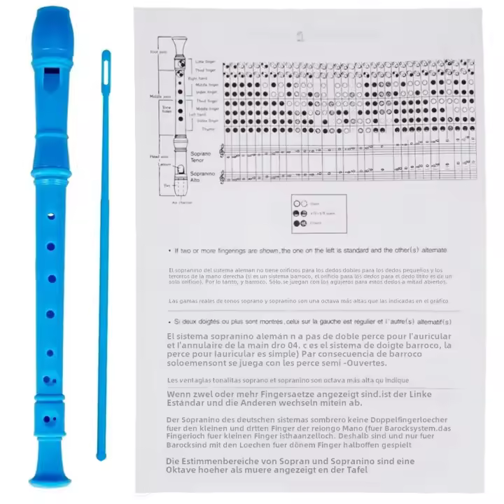 Flauta Vertical De 8 Agujeros Para Clarinete J32 ABS Instrumento Musical Educativo Con Palillo De Limpieza Para Niños Principiantes - 1