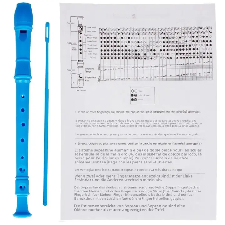 Flauta Vertical De 8 Agujeros Para Clarinete J32 ABS Instrumento Musical Educativo Con Palillo De Limpieza Para Niños Principiantes - 1